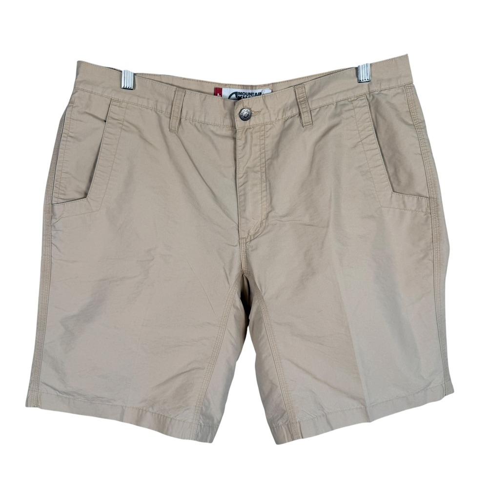 Mountain Khakis Shorts Mens 38 Tan Slim Fit Cotton Blend 10 Inch Inseam